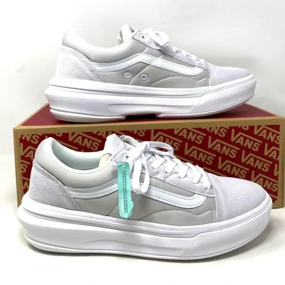 VANS Old Skool Overt CC Platform Shoes White Suede Canvas Men's Low VN0A7Q5ELGX - Picture 5 of 11